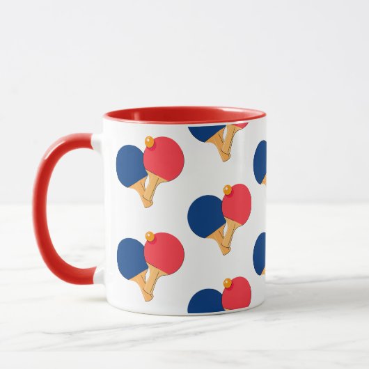 Moderne stijlvolle peddel, bal witte achtergrond mok (Links)