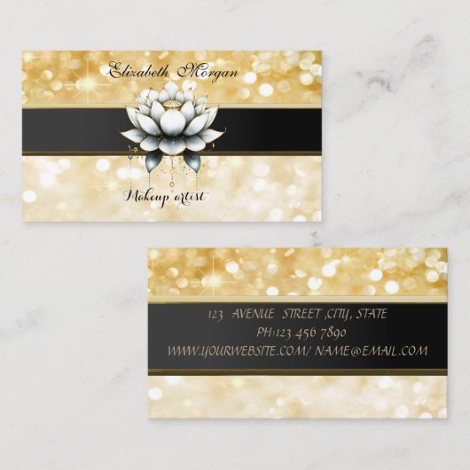 Moderne stijlvolle professionele Lotus Bokeh Visitekaartje (Voorkant / Achterkant)