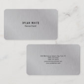 Moderne, stijlvolle rendy Creative Silver Grey Pla Visitekaartje (Voorkant / Achterkant)