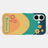 Moderne Stijlvolle Retro 70s Groovy Gepersonalisee Case-Mate iPhone Case (Achterkant (horizontaal))
