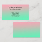 Moderne, stijlvolle roze en groene verloop visitekaartje (Voorkant / Achterkant)