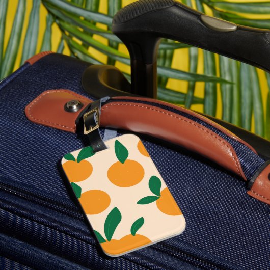 Moderne, stijlvolle Sinaasappels van citrusvruchte Bagagelabel (Voorkant Insitu 1)