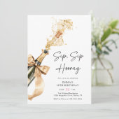 Moderne stijlvolle slok sip hooray 30e verjaardag kaart (Staand voorkant)