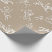 Moderne stijlvolle taupe witte paardrijtoile cadeaupapier (Hoek)