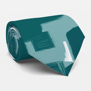 Moderne Stijlvolle Teal Abstract Patroon Stropdas