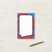 Moderne stijlvolle tekstballon voor stripboeken post-it® notes (Op bureau)
