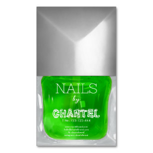 Moderne stijlvolle trendy groene nagellak chic magnetisch visitekaartje