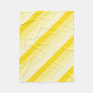 Moderne, stijlvolle Vanilla Yellow White Stripes Fleece Deken