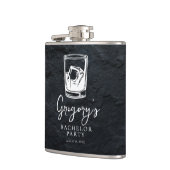 Moderne stijlvolle vrijgezellenfeest heupfles (Links)