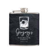 Moderne stijlvolle vrijgezellenfeest heupfles (Voorkant)