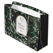 Moderne, stijlvolle waterverf-bladbruiloft welkom groot cadeauzakje (Achterkant Gekanteld)