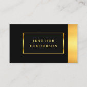 Moderne, stijlvolle, zwarte en goudprofessionele c visitekaartje (Voorkant)