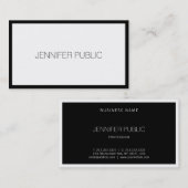 Moderne stijlvolle zwarte en witte, professionele  visitekaartje (Voorkant / Achterkant)