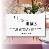 Moderne, stijlvolle zwarte gepersonaliseerde tekst informatiekaartje