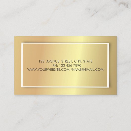 Moderne, stijlvolle, zwarte gouden strepen visitekaartje (Achterkant)