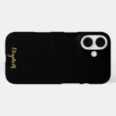 Moderne, stijlvolle zwarte GoudMonogrammen Case-Mate iPhone Case (Achterkant (horizontaal))