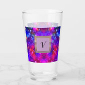 Moderne stille monogram patronen Winter Party Glas (Achterkant)