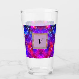 Moderne stille monogram patronen Winter Party Glas