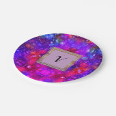 Moderne stille monogram patronen Winter Party Papieren Bordje (Gekanteld)