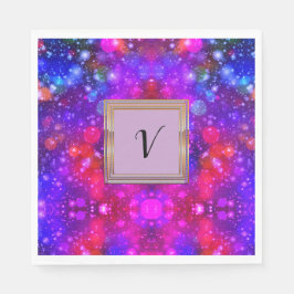 Moderne stille monogram patronen Winter Party Servet