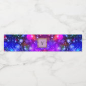 Moderne stille monogram patronen Winter Party Waterfles Etiket (Enkel label)