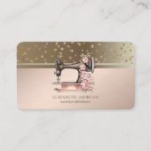 Moderne Stippen Confetti Bloemennaaimachine Visitekaartje (Voorkant)