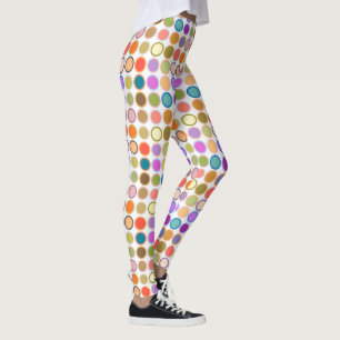 Moderne Stippen uit de middeleeuwen, multi-kleuren Leggings