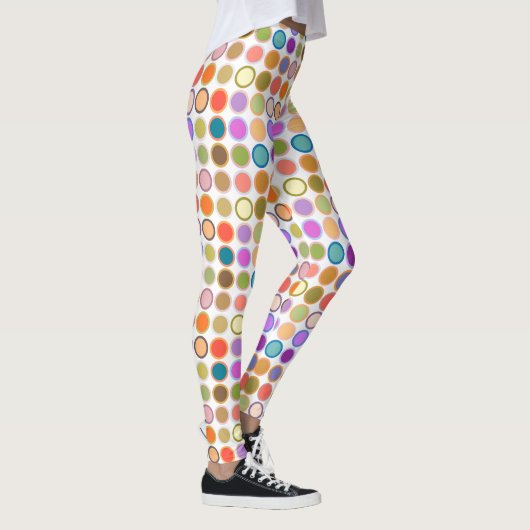 Moderne Stippen uit de middeleeuwen, multi-kleuren Leggings (Rechts)
