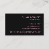 Moderne Stippen Zwart Roze Visitekaartje (Achterkant)