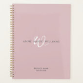 Moderne Stof Lilac Witte Script Monogram Planner (Voorkant)
