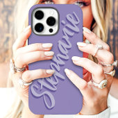 Moderne Stof Paarse Minimaal Script Naam Case-Mate iPhone Case