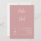 Moderne Stof Roze Boho Trouwfoto QR Code RSVP Kaart (Voorkant)