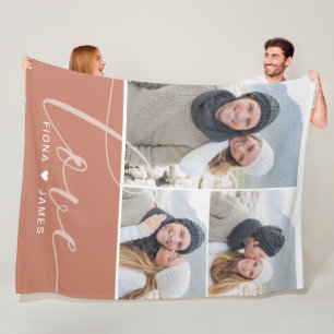 Moderne Stof Roze Foto's Liefde Persoonlijk Fleece Deken