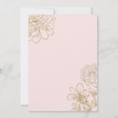 Moderne Stof Roze & Gouden Roze Bloemige Bruiloft Kaart (Achterkant)