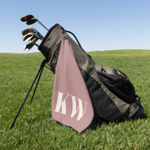 Moderne Stof Roze Monogram Eerste Letters Geperson Golfhanddoek