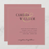 Moderne Stof Roze Roze Trouw Uitnodiging (Voorkant / Achterkant)