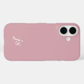 Moderne Stof Roze Wit Monogram Naam Case-Mate iPhone Case (Achterkant (horizontaal))