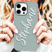 Moderne Stof Sage Minimal Script Naam Case-Mate iPhone Case