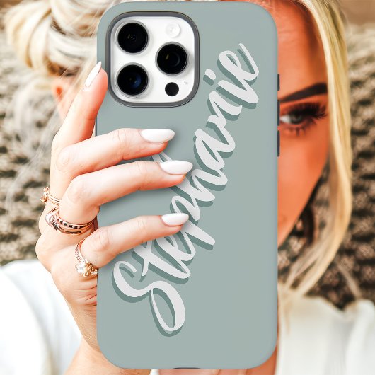 Moderne Stof Sage Minimal Script Naam Case-Mate iPhone Case