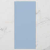 Moderne Stofblauwe Trouw Menu (Achterkant)