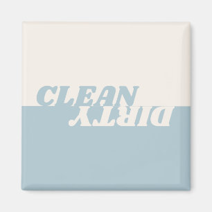 Moderne, stoffige blauwe beige schone vuile vaatwa magneet