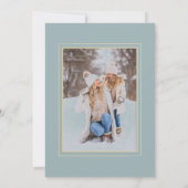 Moderne stoffige blauwe gouden blad foto frame (Achterkant)