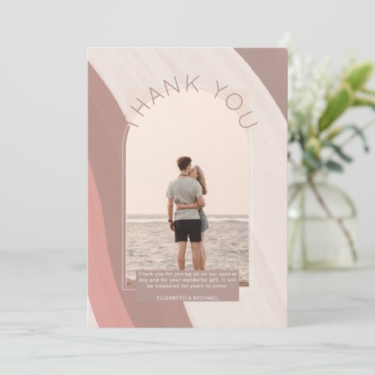 Moderne stoffige gestreepte FOTO DANKJEWEL Kaart (Staand voorkant)