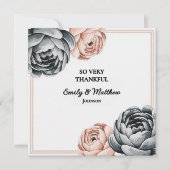 Moderne stoffige Roos designer bedankkaart (Voorkant)