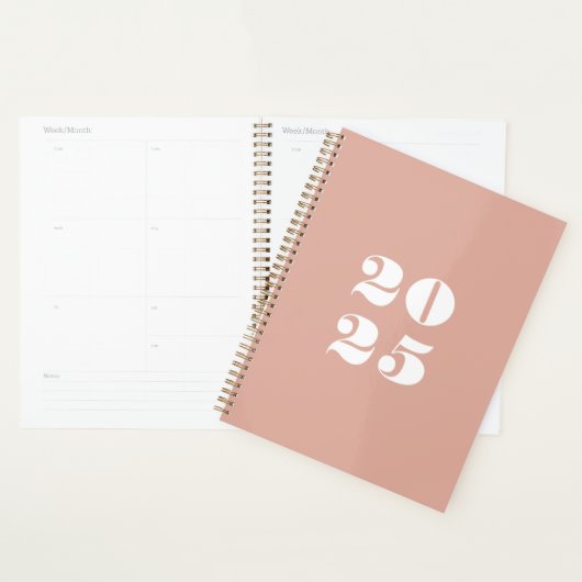 Moderne stoffige roze custom jaar stijlvolle typog planner (Display)