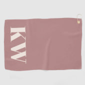 Moderne stoffige roze monogram beginletters gepers golfhanddoek (Horizontaal)