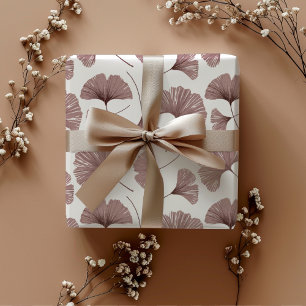 Moderne stoffige roze roze Ginkgo-loof  Inpakpapier Vel