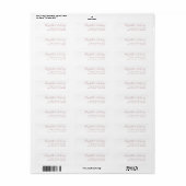 Moderne stoffige roze script bruiloft retouradres etiket (Full Sheet)