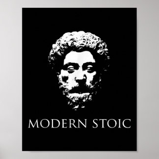 Moderne stoïcijn met Marcus de Keizer Aurelius Hea Poster
