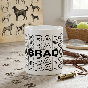 Moderne Stout Labrador Typografie Grafisch Koffiemok